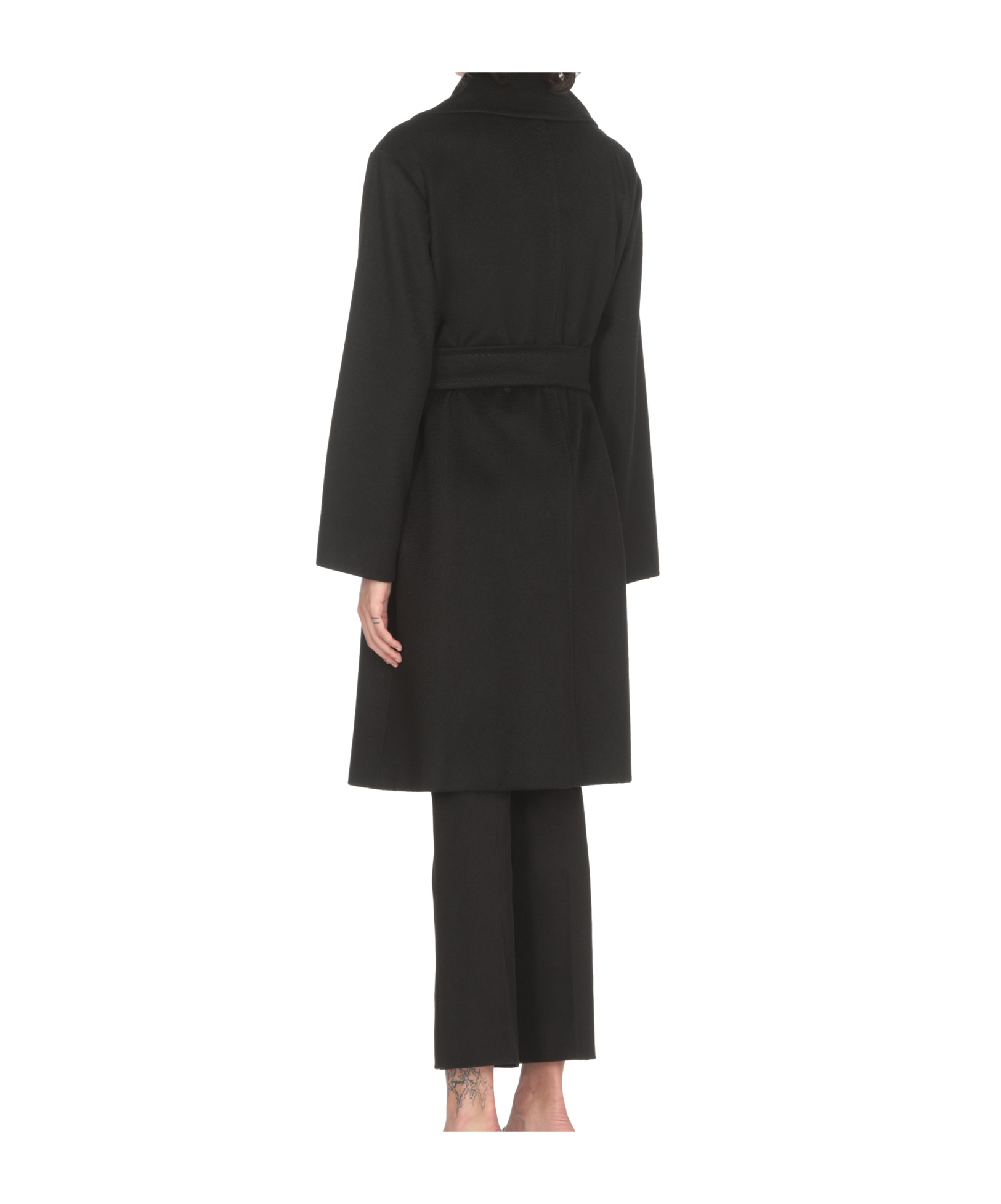Max Mara Totem Wrap Coat In Black