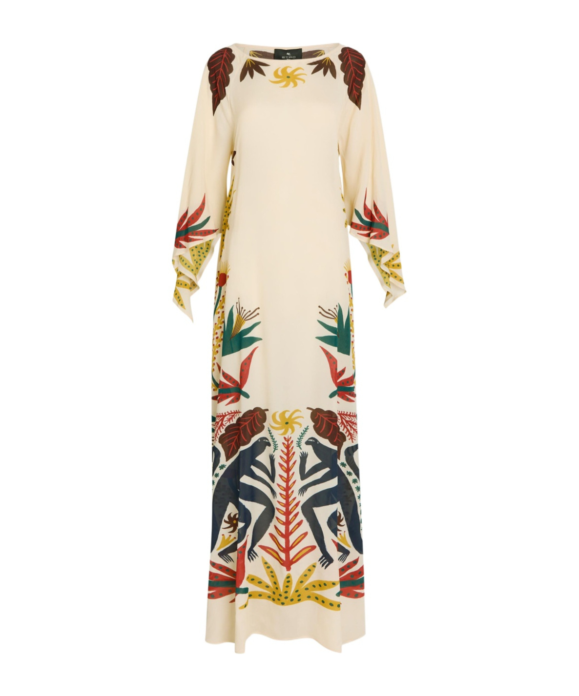 Etro Printed Chiffon Tunic Dress In Nude