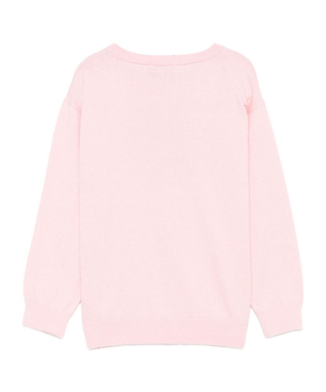 Moschino Teddy-logo Cotton-wool Sweater In Pink