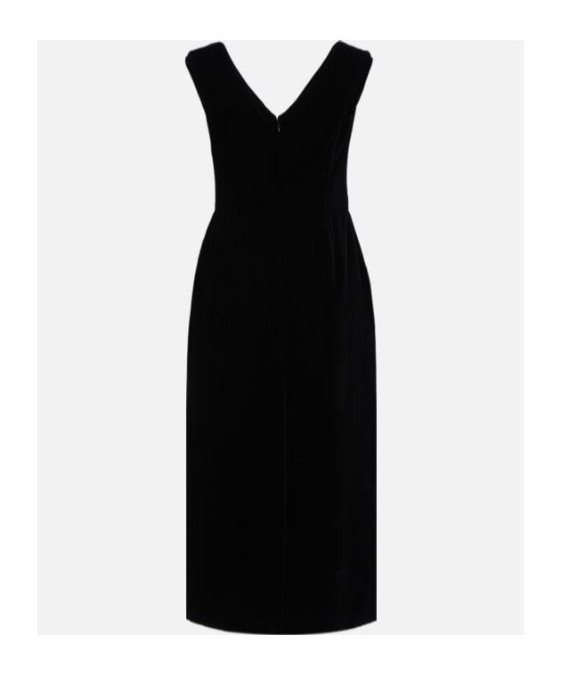 Prada Embroidered Velvet Dress In Black