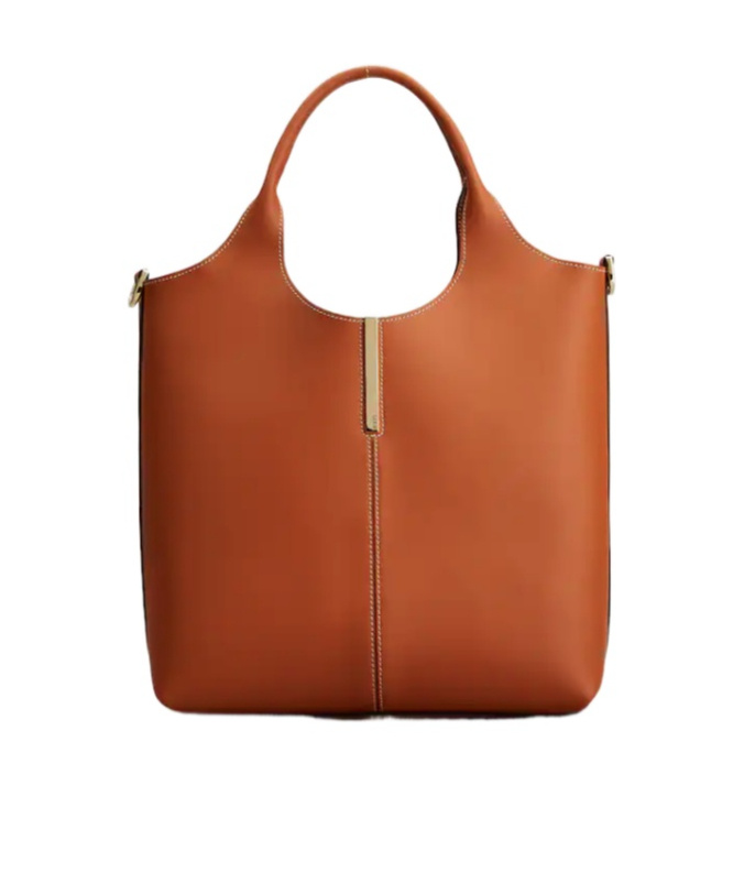 Tod's Logo Engraved Small Shopper Bag In Brown