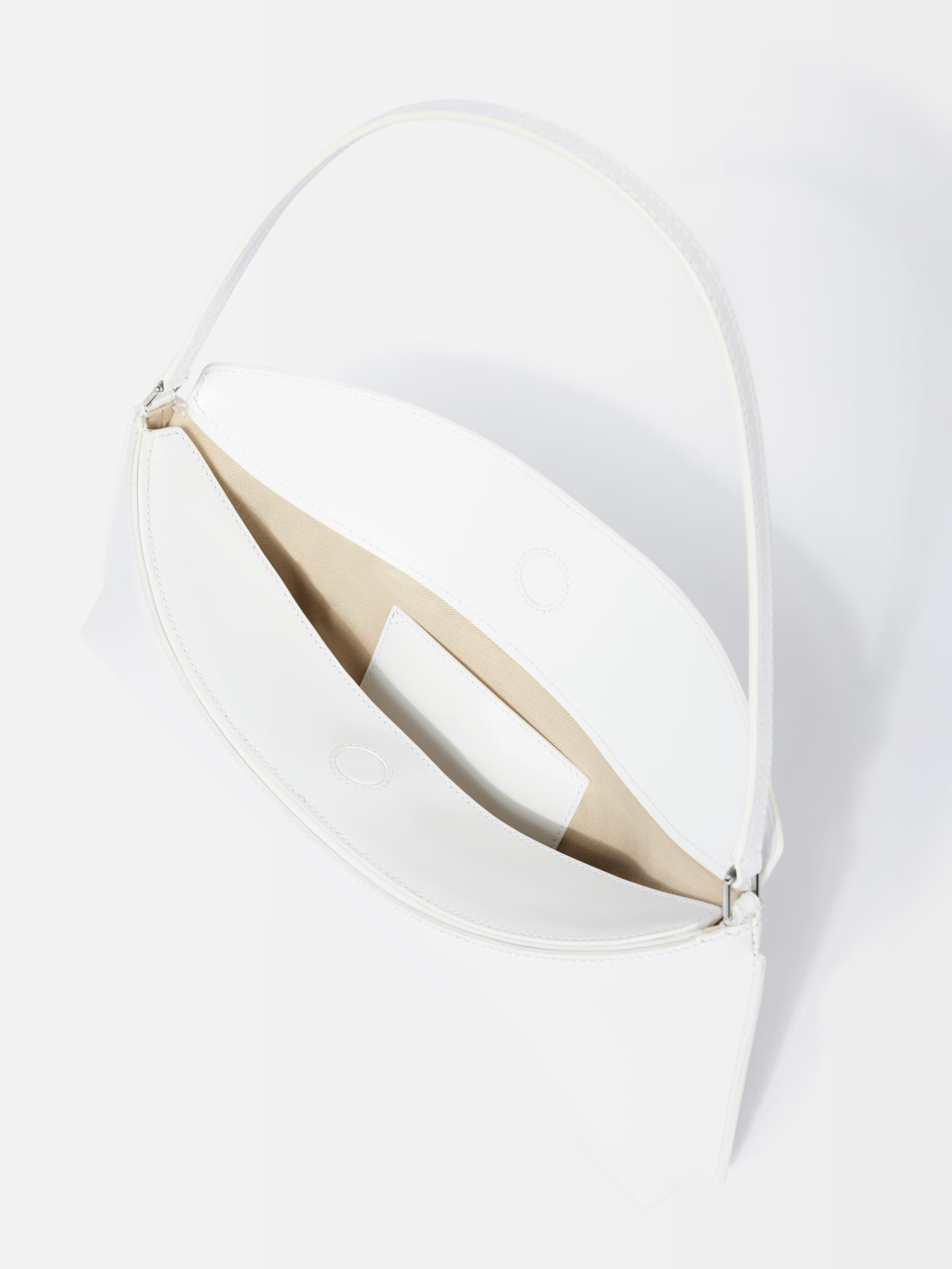 Jacquemus Le Calisso White Shoulder Bag With Engraved Snap Button In Leather Woman In White