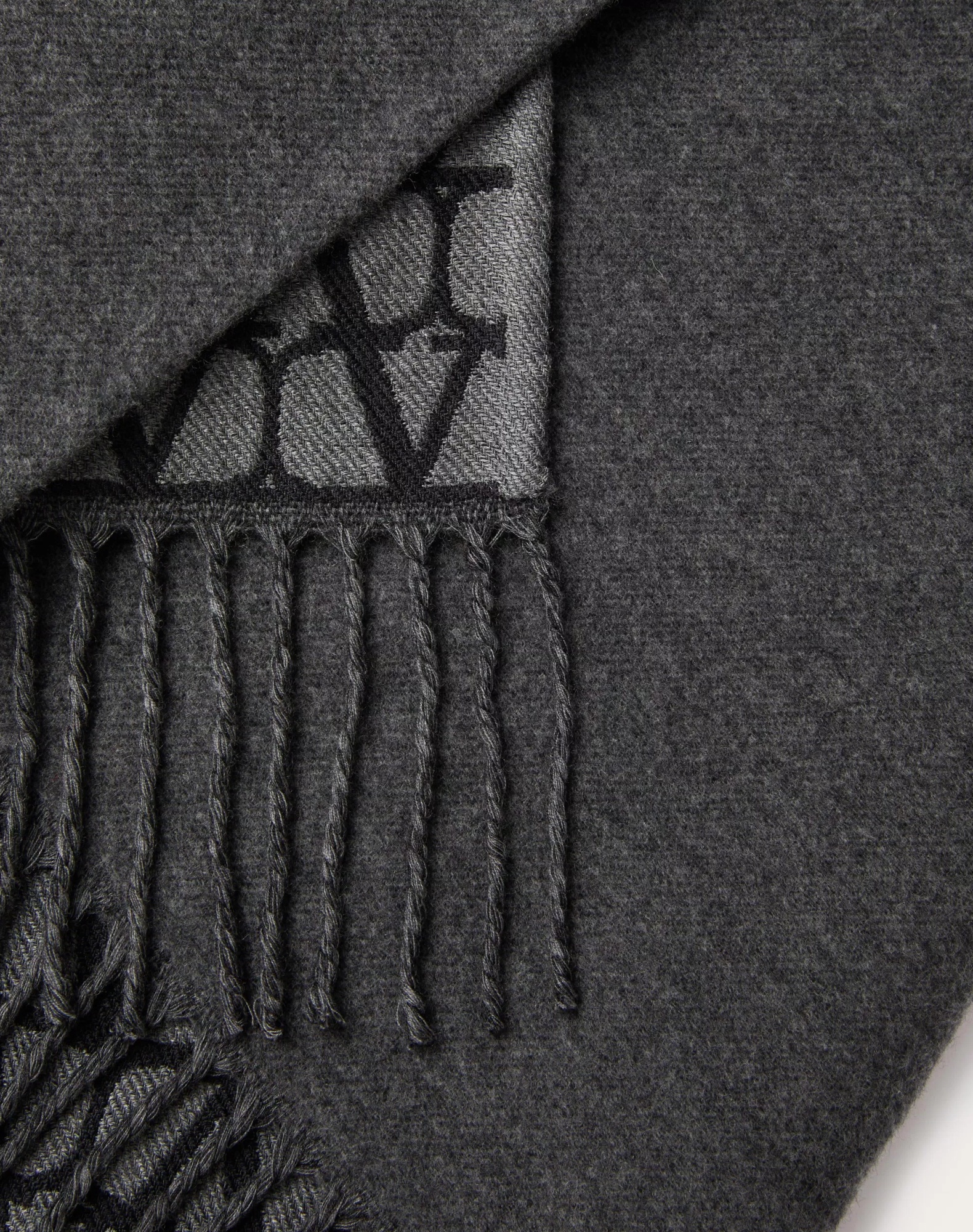 Valentino Double Poncho With Fringed Detail Edge In Black