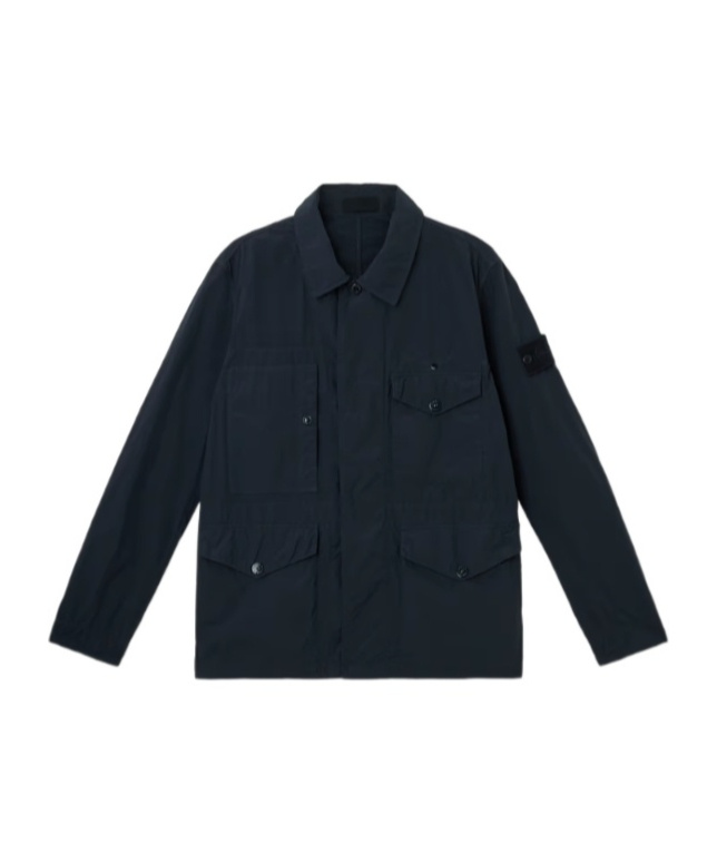 Stone Island Field Jacket With Soft Feel And Anti-drop In Blue