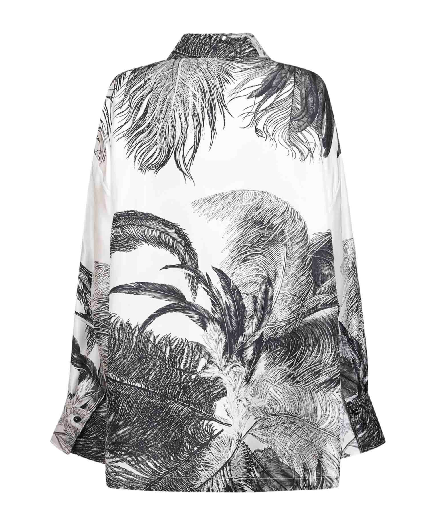 Attico The  Pattern-printed Long-sleeved Shirt In White