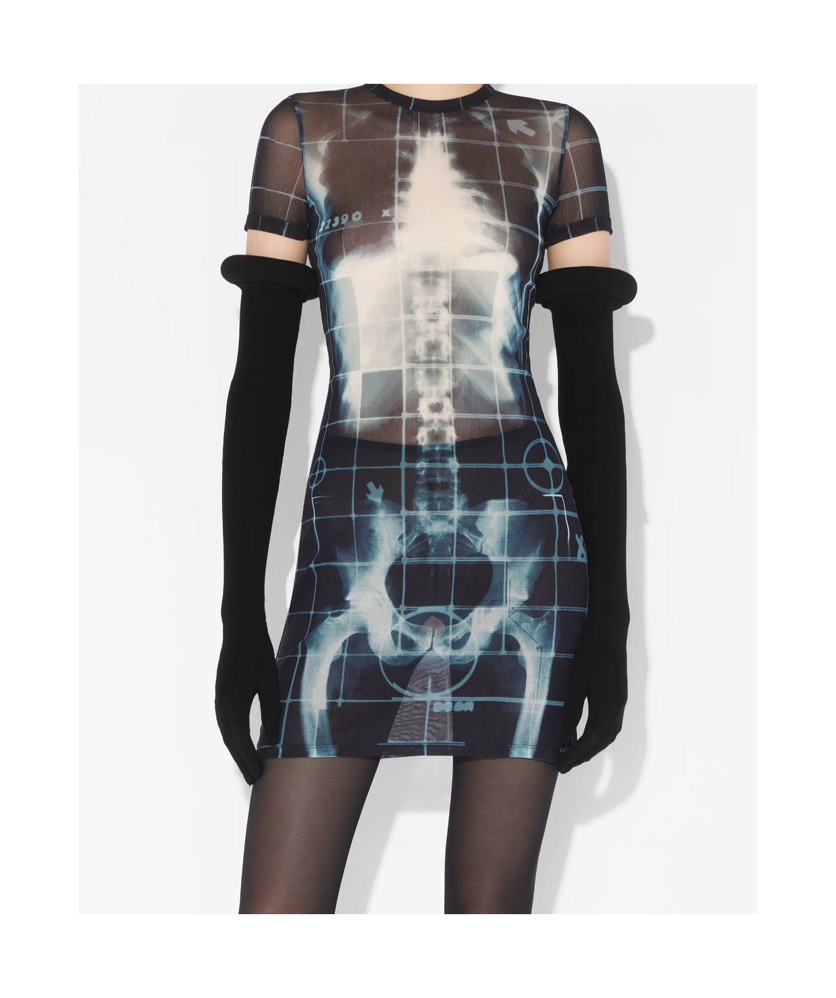 Jean Paul Gaultier Squeletor Short Dress Woman Black And Blue In Black