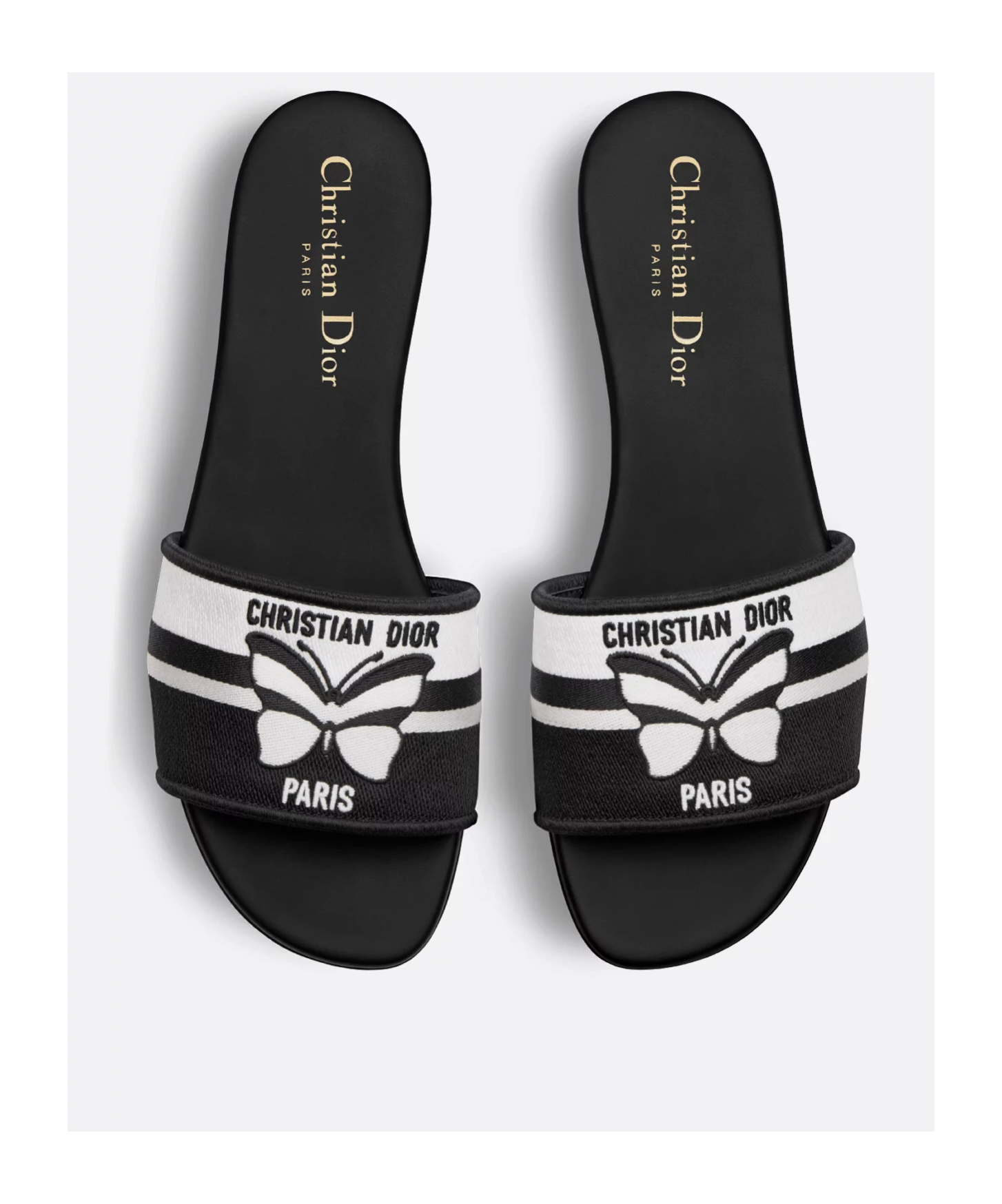 Dior Open-toed Slippers In Black