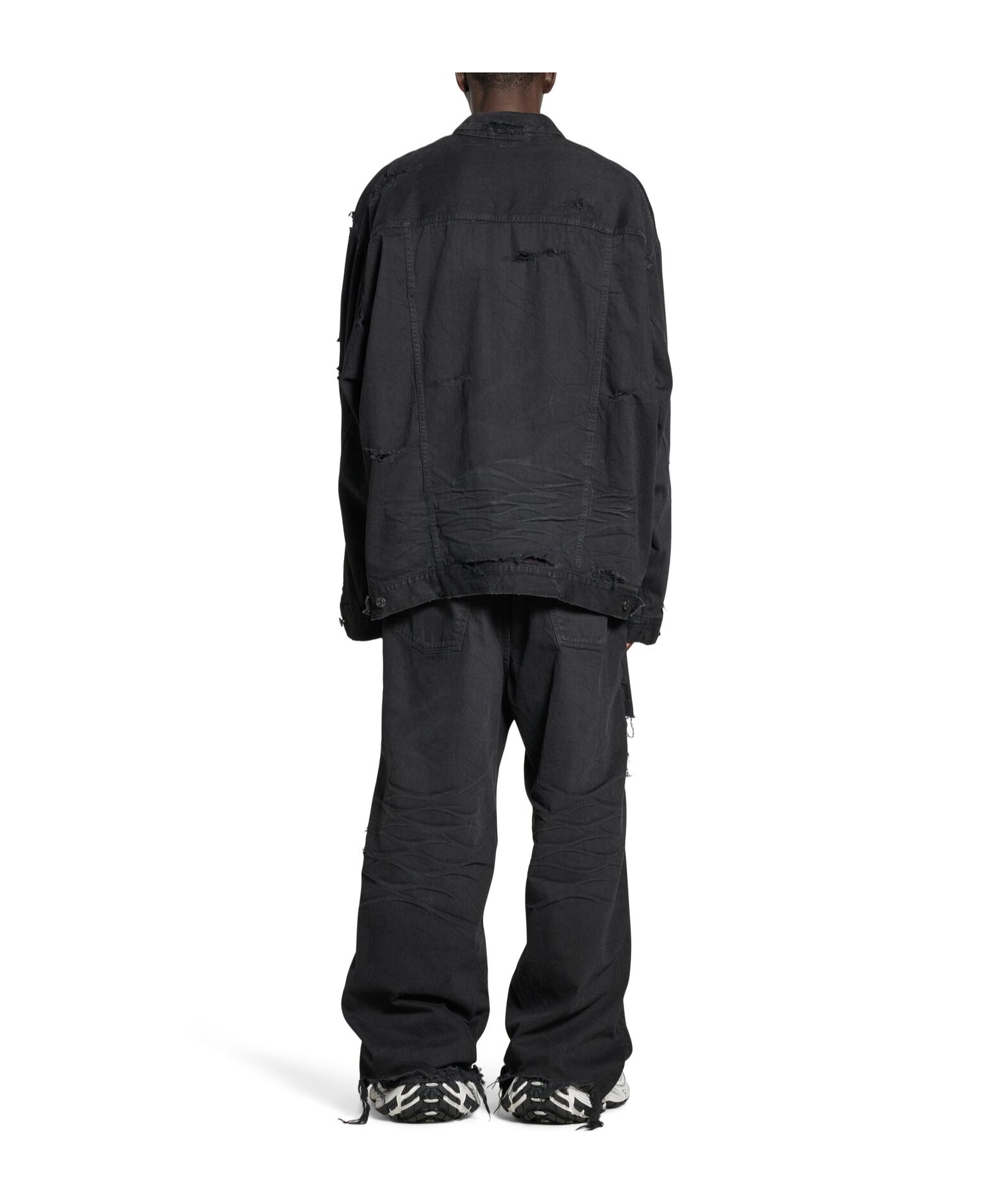 Balenciaga Unity Sports Icon Quilted Denim Jacket In Black