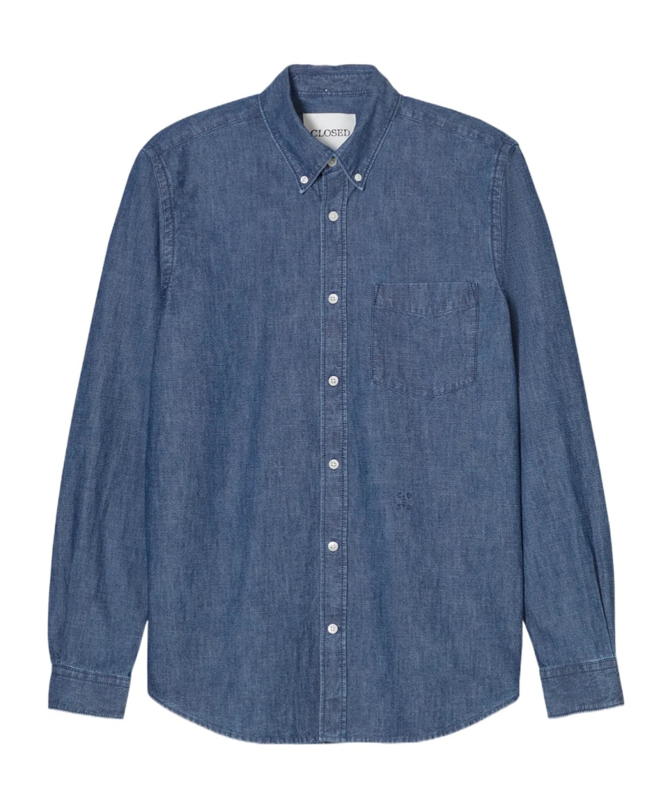 Closed Button-up Shirt In Blue