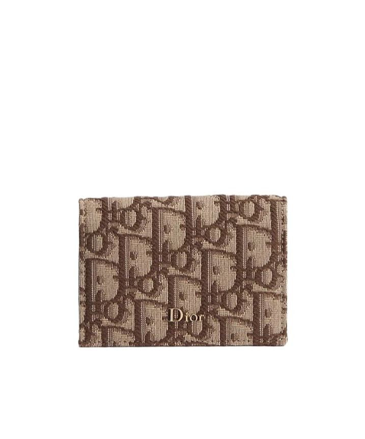 Dior Business Card Holder In Brown