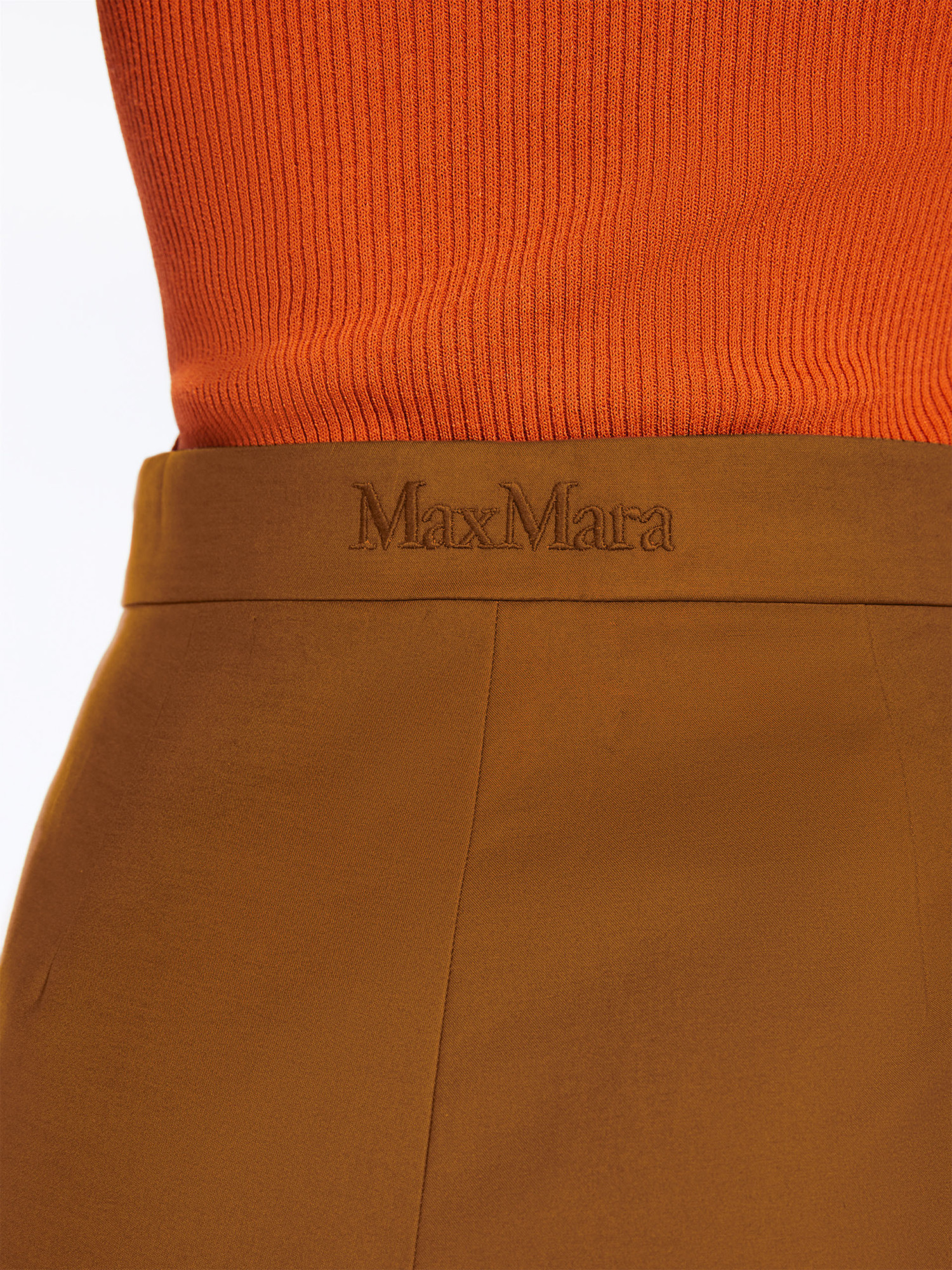 Max Mara Edda Logo-embroidered Trousers In Brown