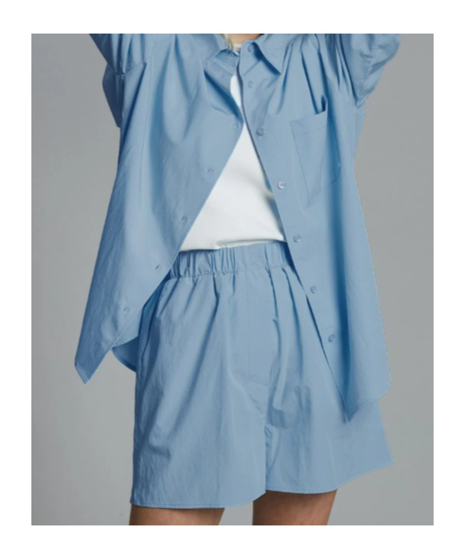Shop The Frankie Shop Lui Organic Cotton Boxer Short - Blue