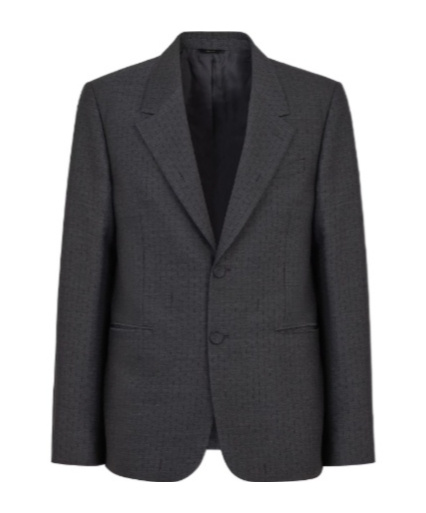 Fendi Wool Blazer With Central Back Slit In Black