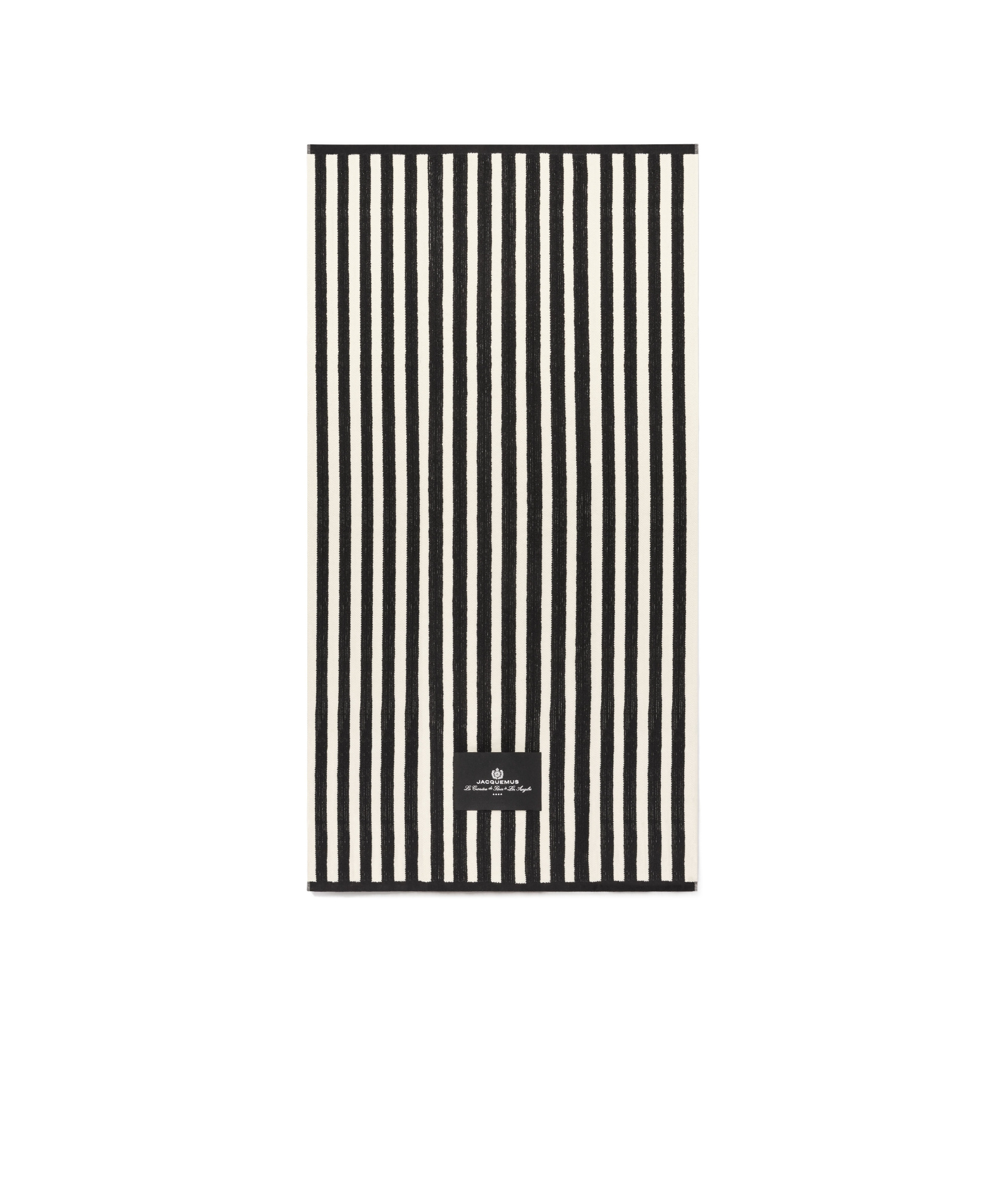 Jacquemus Striped Beach Towel In Black