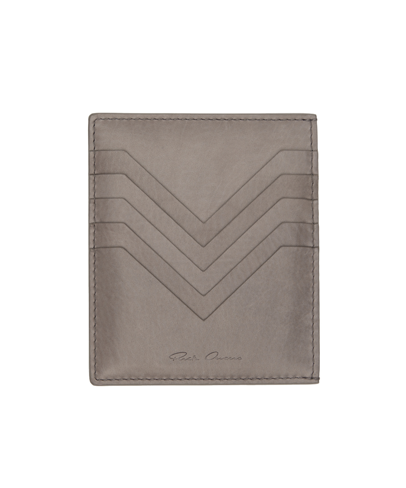 Rick Owens Gray Concordians Square Card Holder In Gray