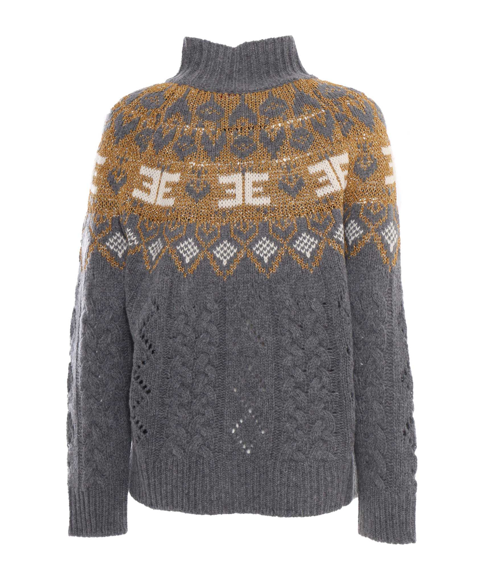 Ermanno Scervino Long-sleeved Sweater In Gray