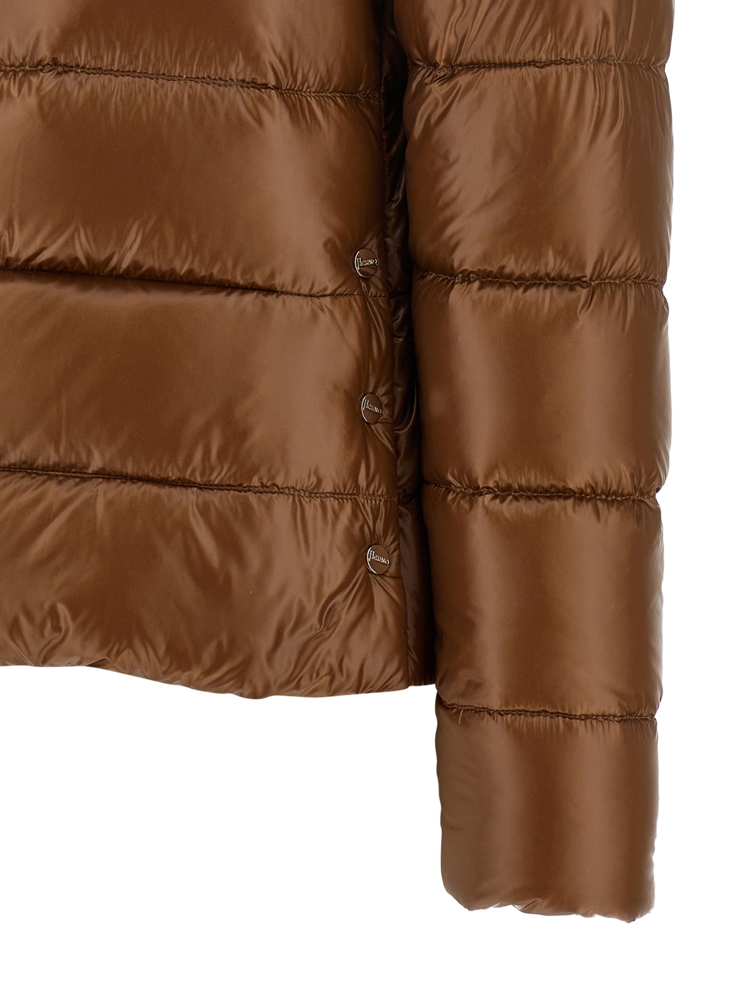 Herno Monogram Down Jacket In Brown