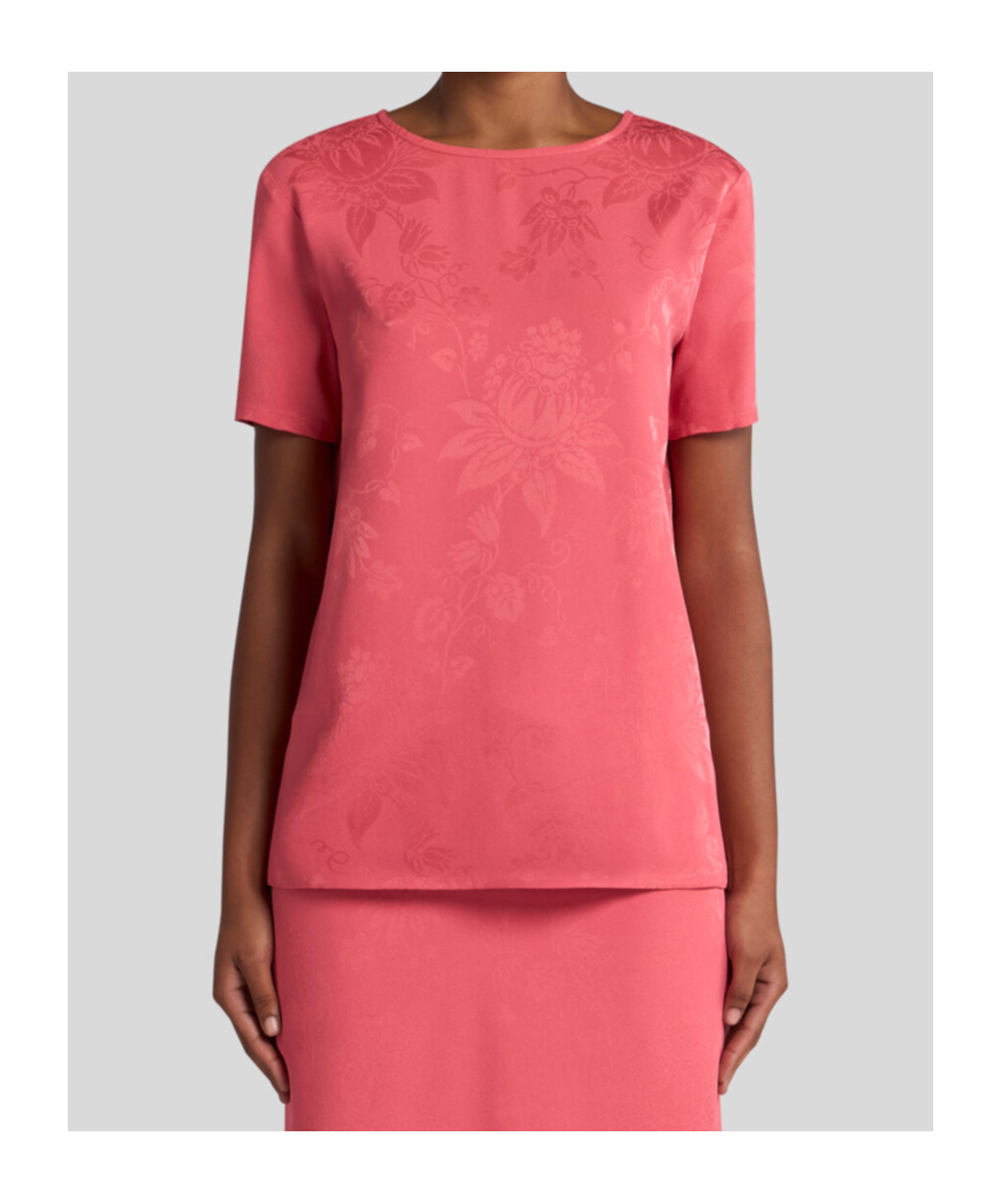 Etro Jacquard-t-shirt In Pink
