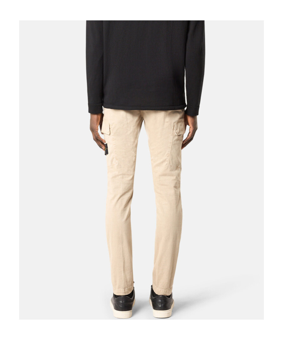 Stone Island Belt Loop Work Casual Pants In Nude
