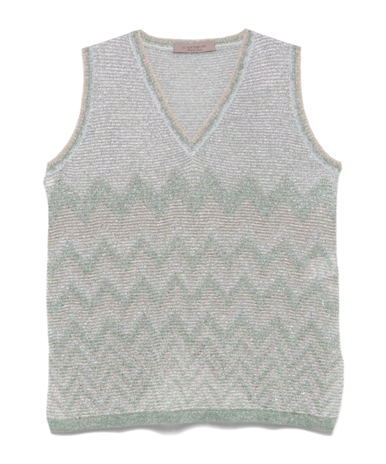 D Exterior D.exterior V-neck Sleeveless Top In Gray