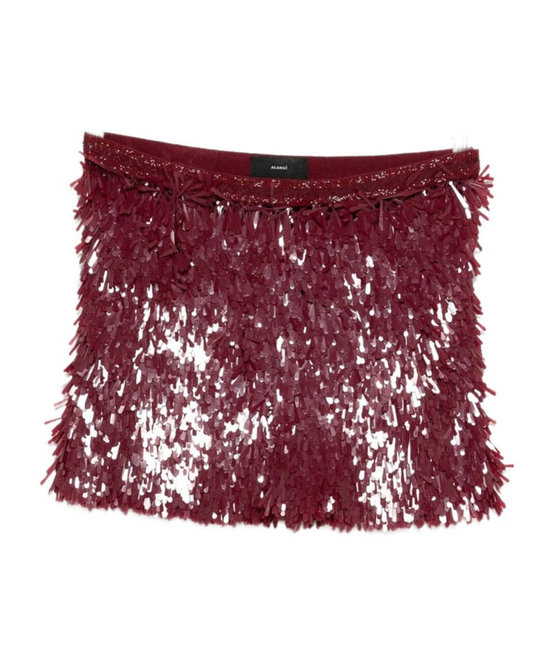 Alanui Fringe Mini Skirt In Red