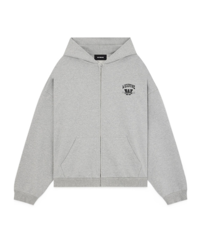 We11 Done College Zip-up Hoodie In Gray