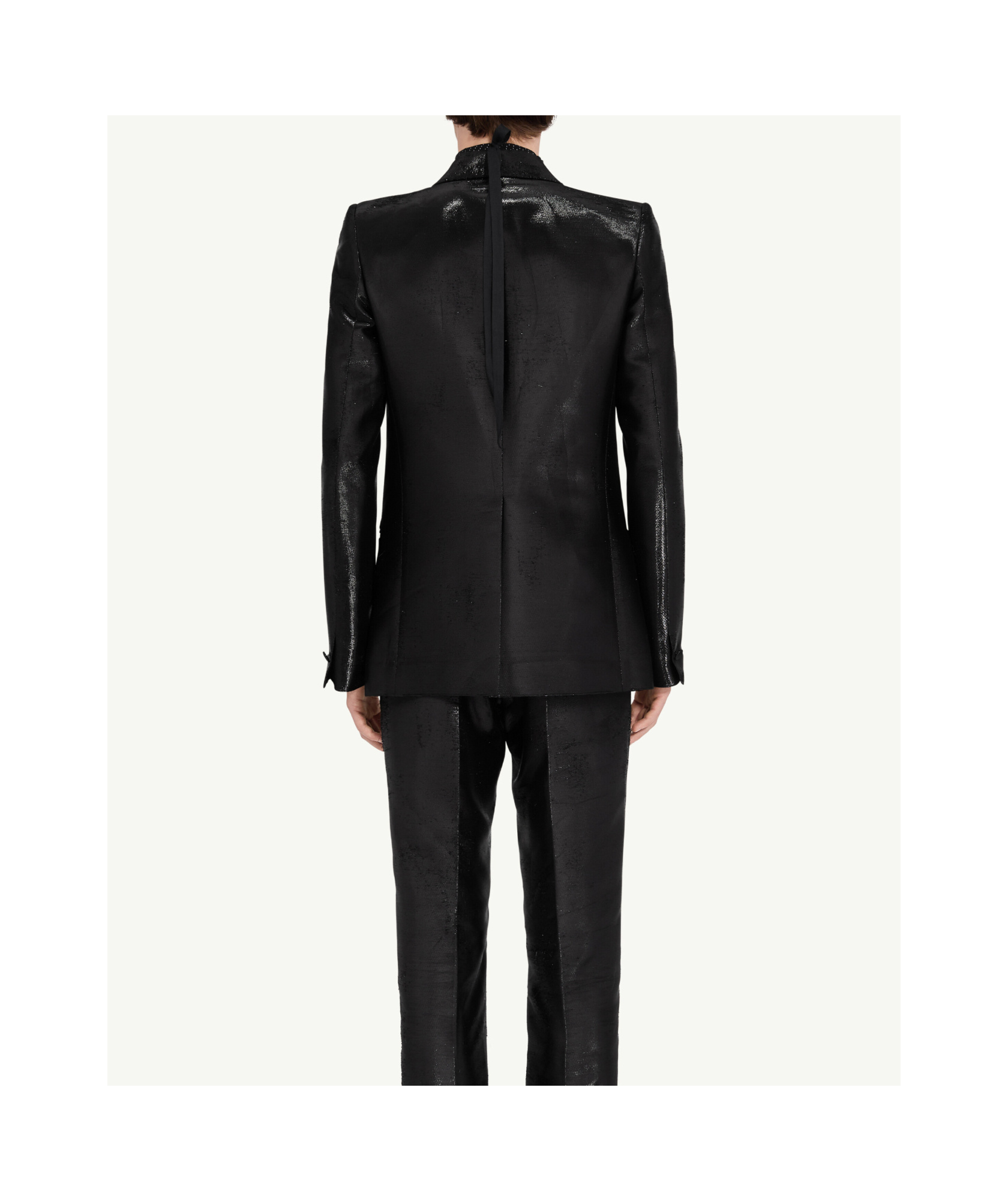Mm6 Maison Margiela Distressed Jacquard Suit Jacket In Black