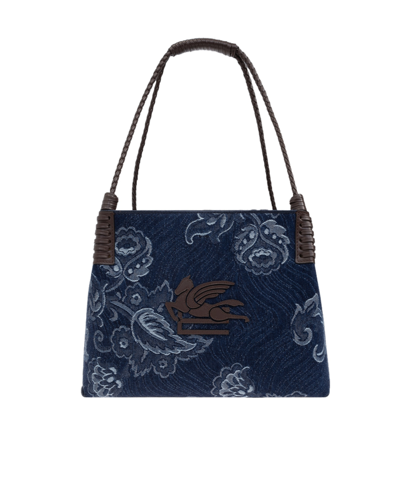Etro Womens Denim Blue Scuro Libra Denim Shoulder Bag In Black