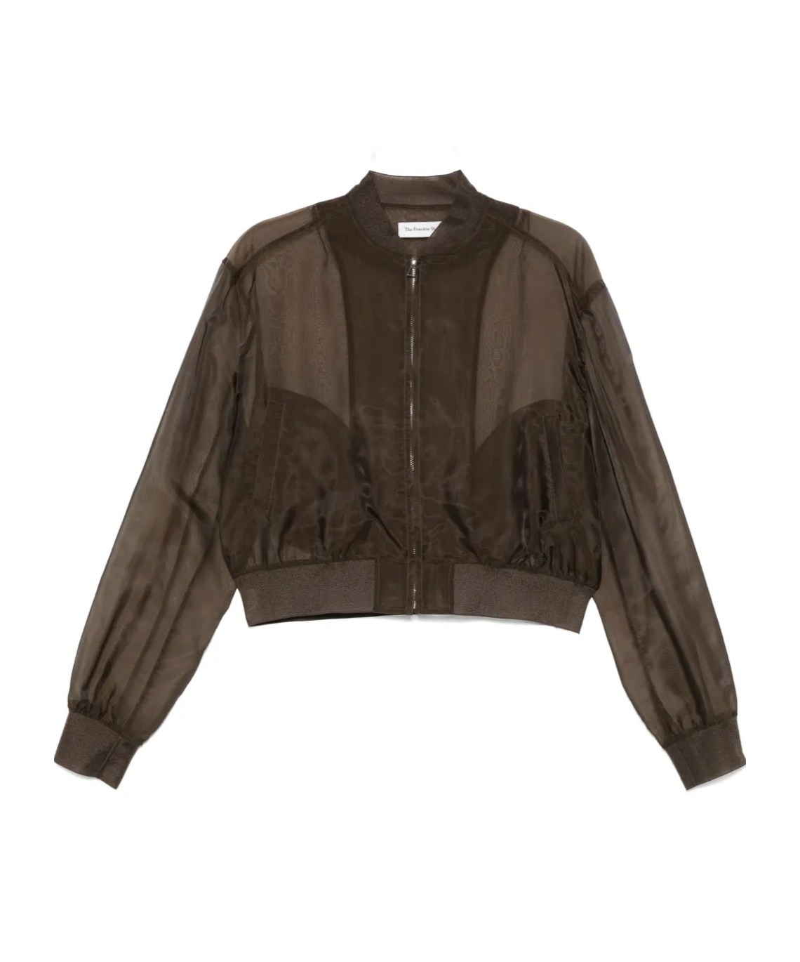 The Frankie Shop Micky Sheer Silk Zip-up Bomber Jacket