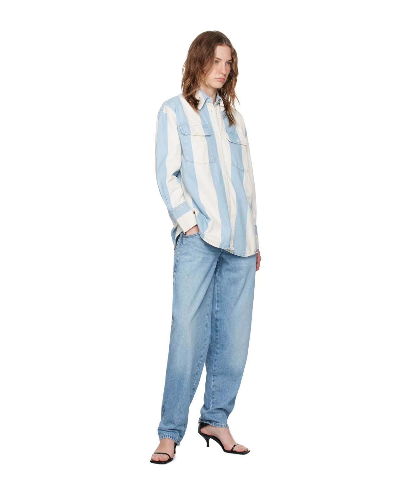 Frame Belt-loop Jeans In Blue