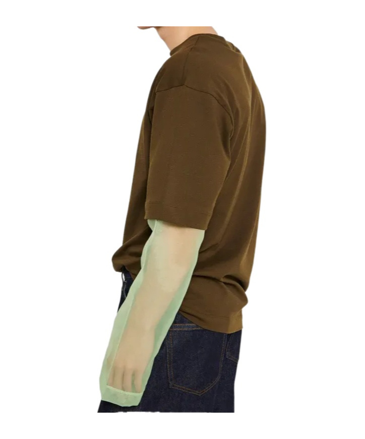 Dries Van Noten Double Sleeve T-shirt In Brown