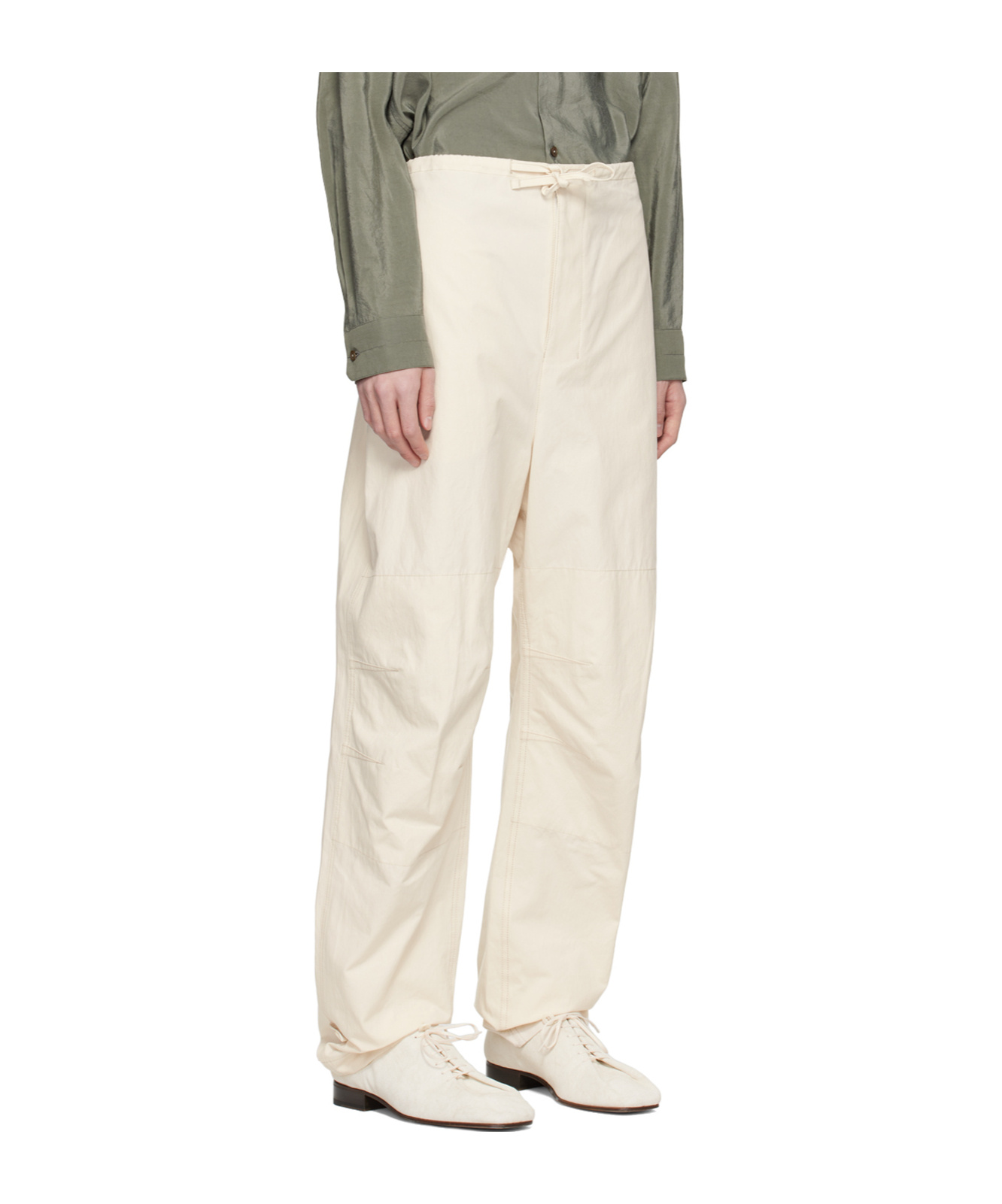Lemaire Maxi Strap-up Casual Pants In White