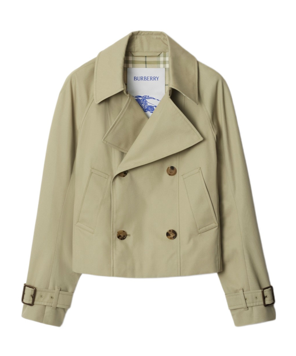 Shop Burberry Double-breasted Trench Jacket In Nude