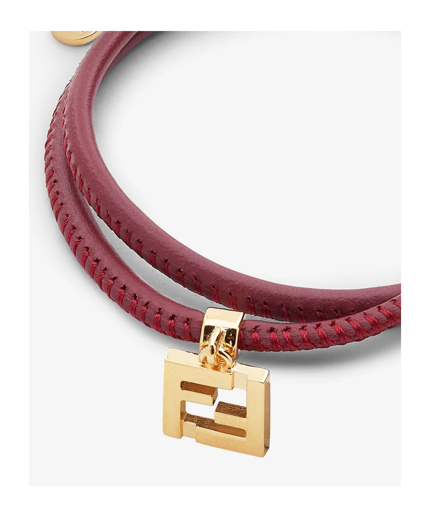 Fendi Forever Leather Bracelet In Red