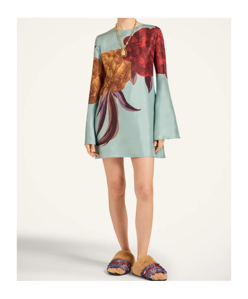 La Doublej Supremes Swing Floral-print Mini Dress In Multi