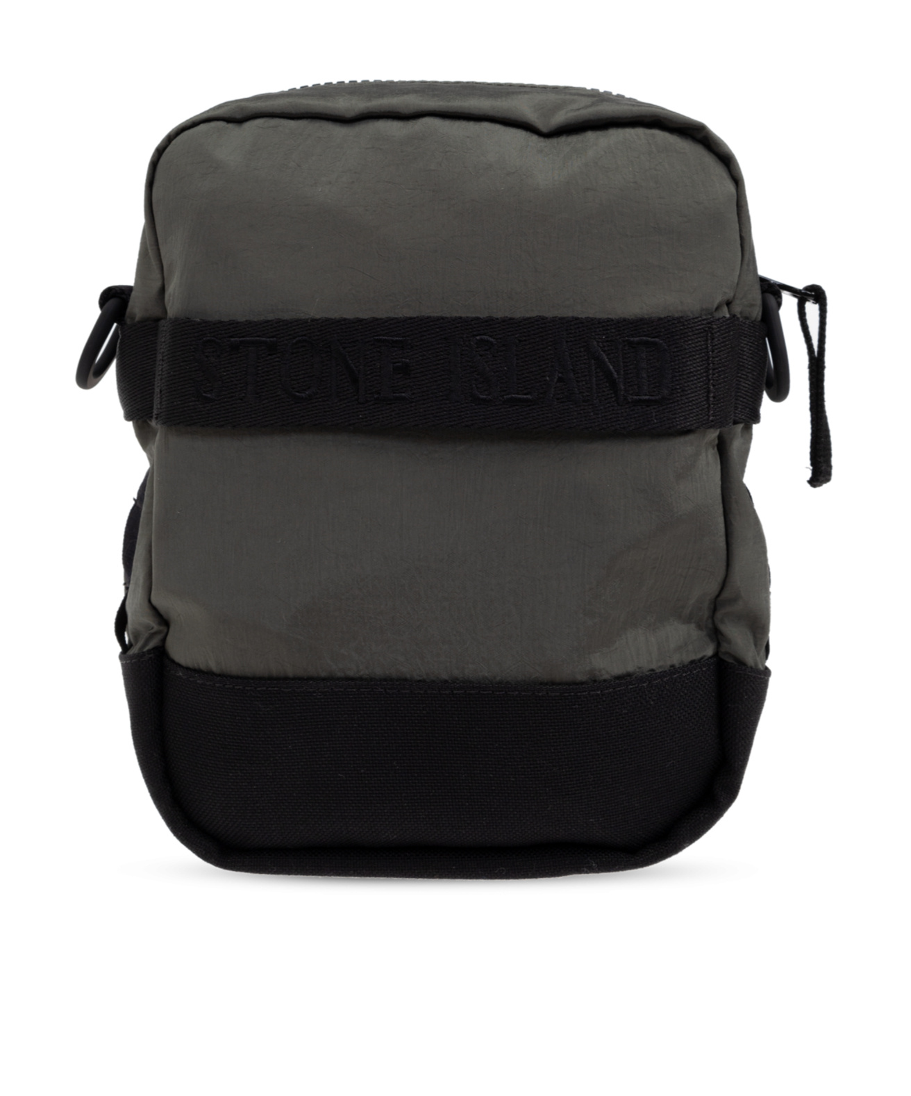 STONE ISLAND LOGO-EMBROIDERED MESSENGER BAG