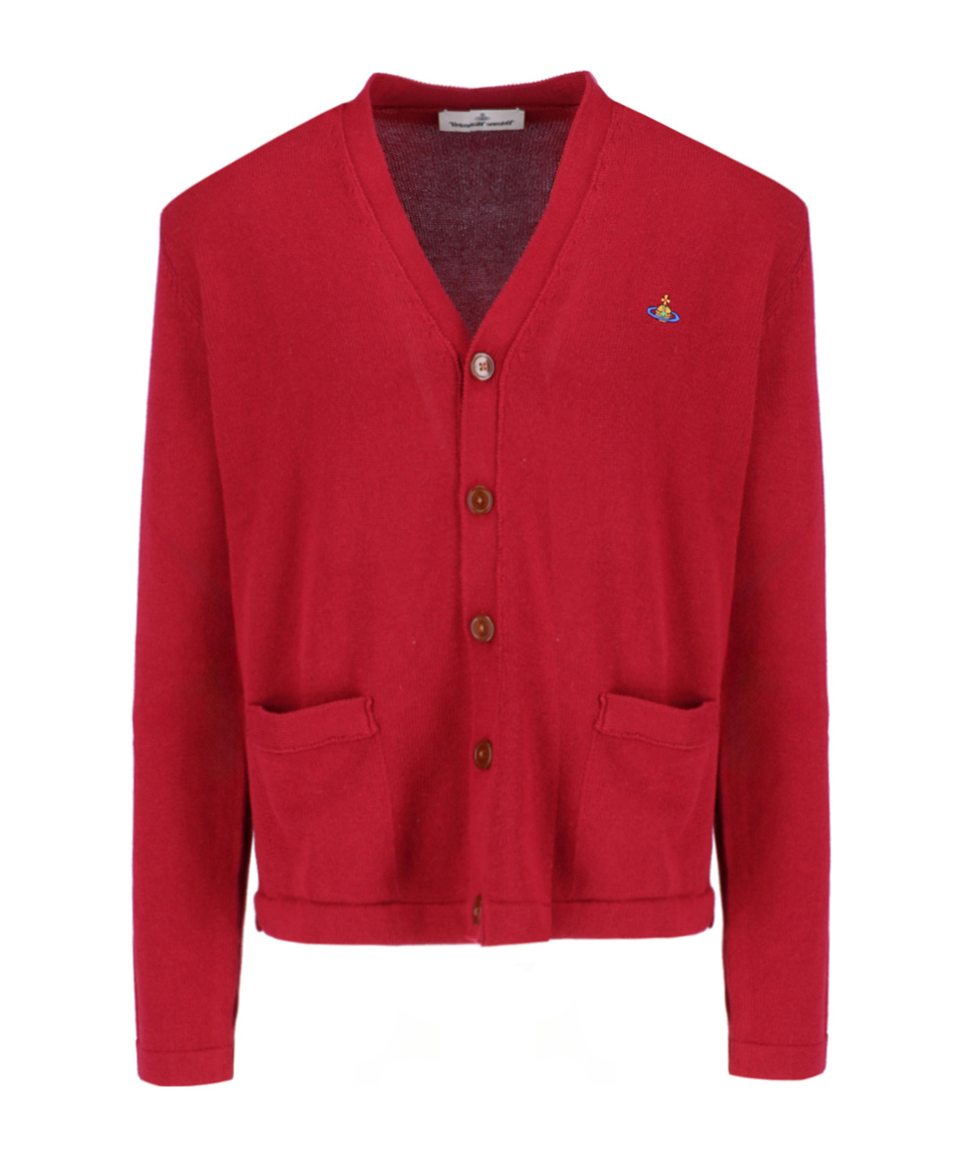 Shop Vivienne Westwood Orb-embroidered Cardigan In Red