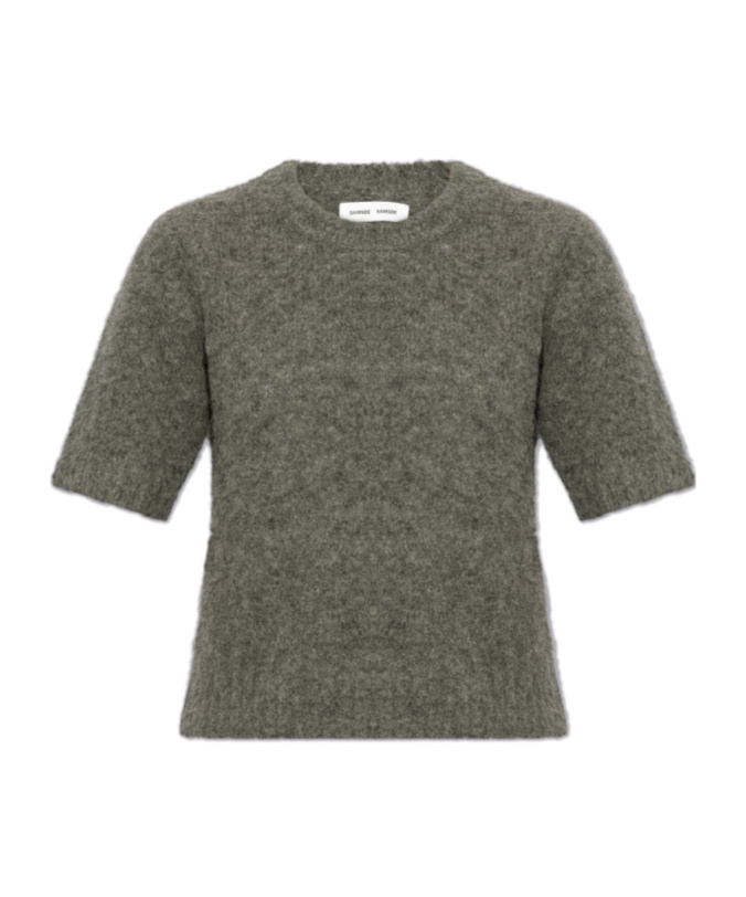 Samsoe & Samsoe Brushed-finish Knit Top In Green