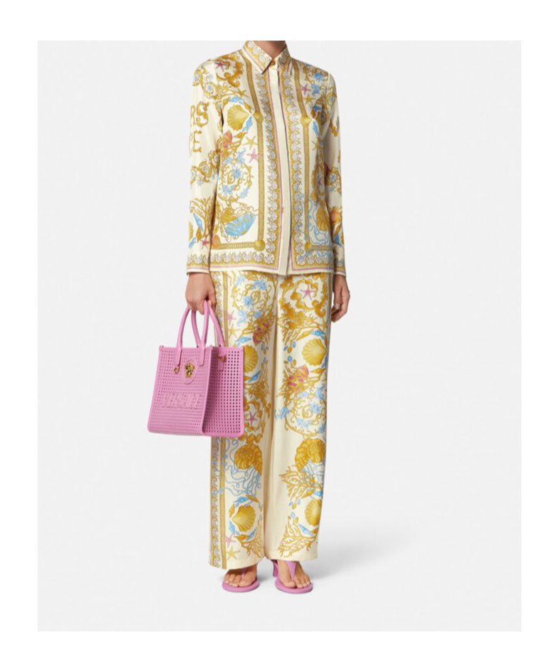 Versace Underwater Barocco Print Silk Shirt
