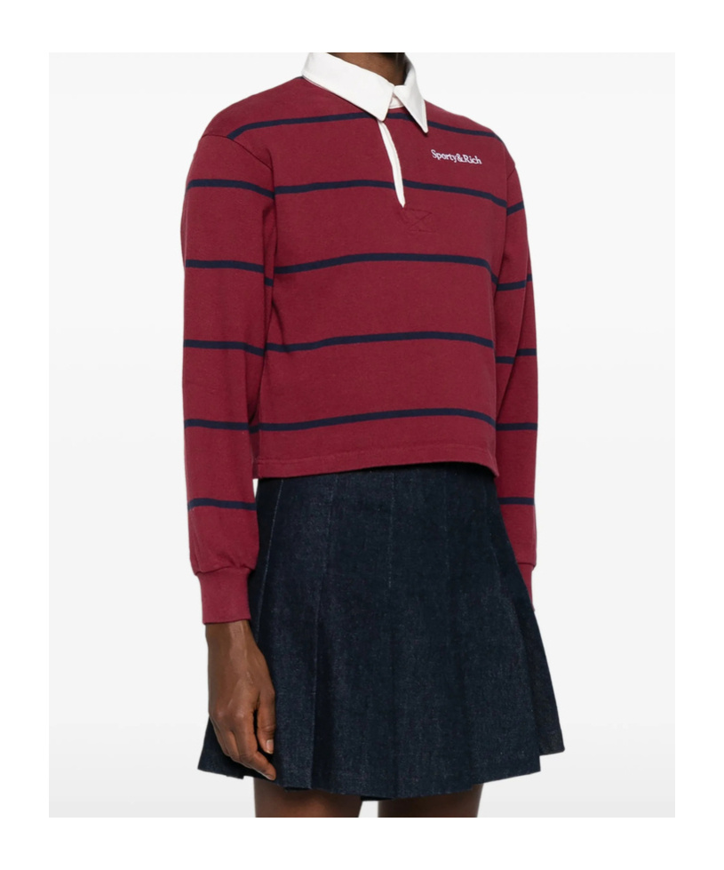 Sporty And Rich Striped Polo Shirt In Red