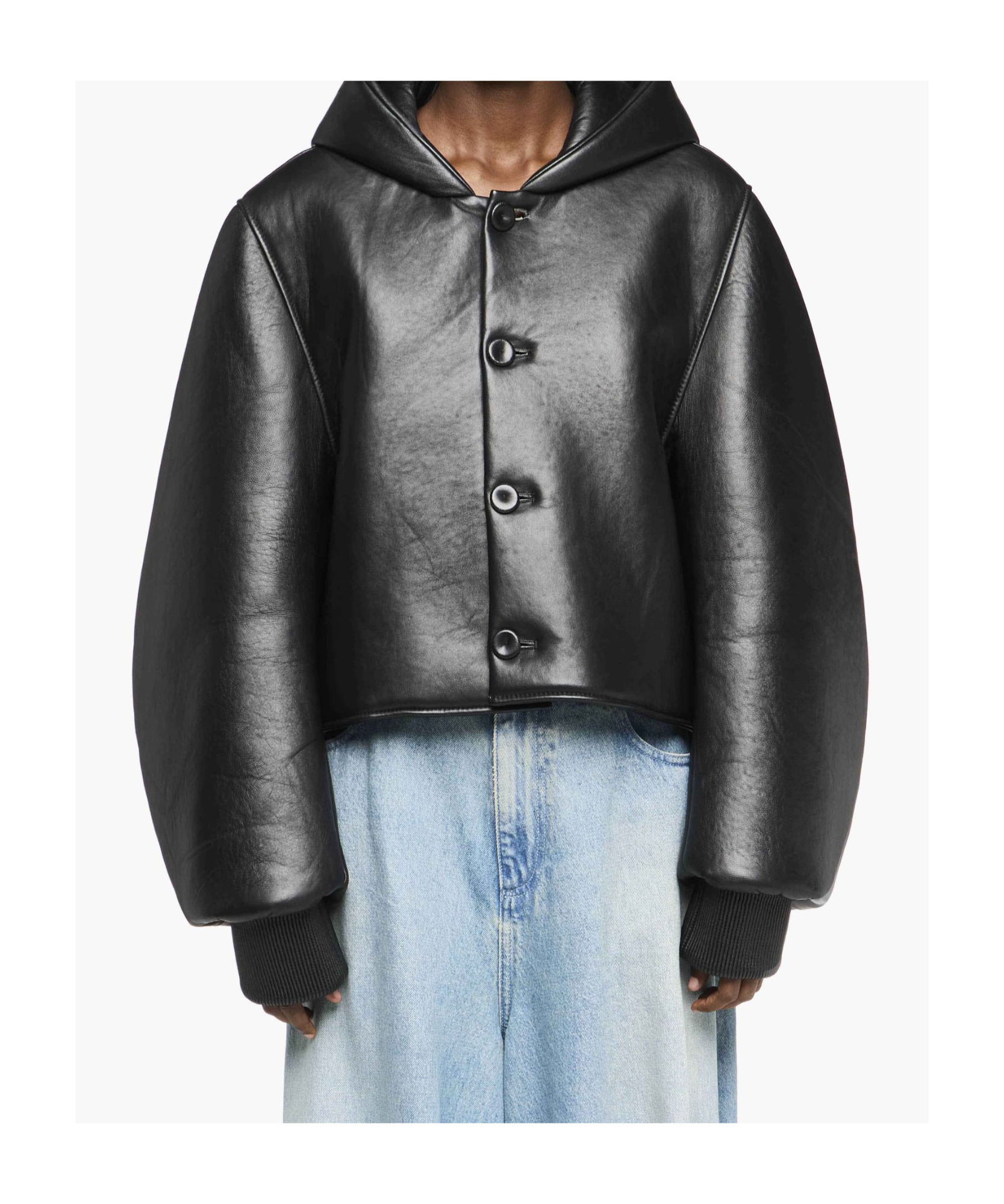 Jw Anderson Cropped Hooded Blouson Jacket In Black