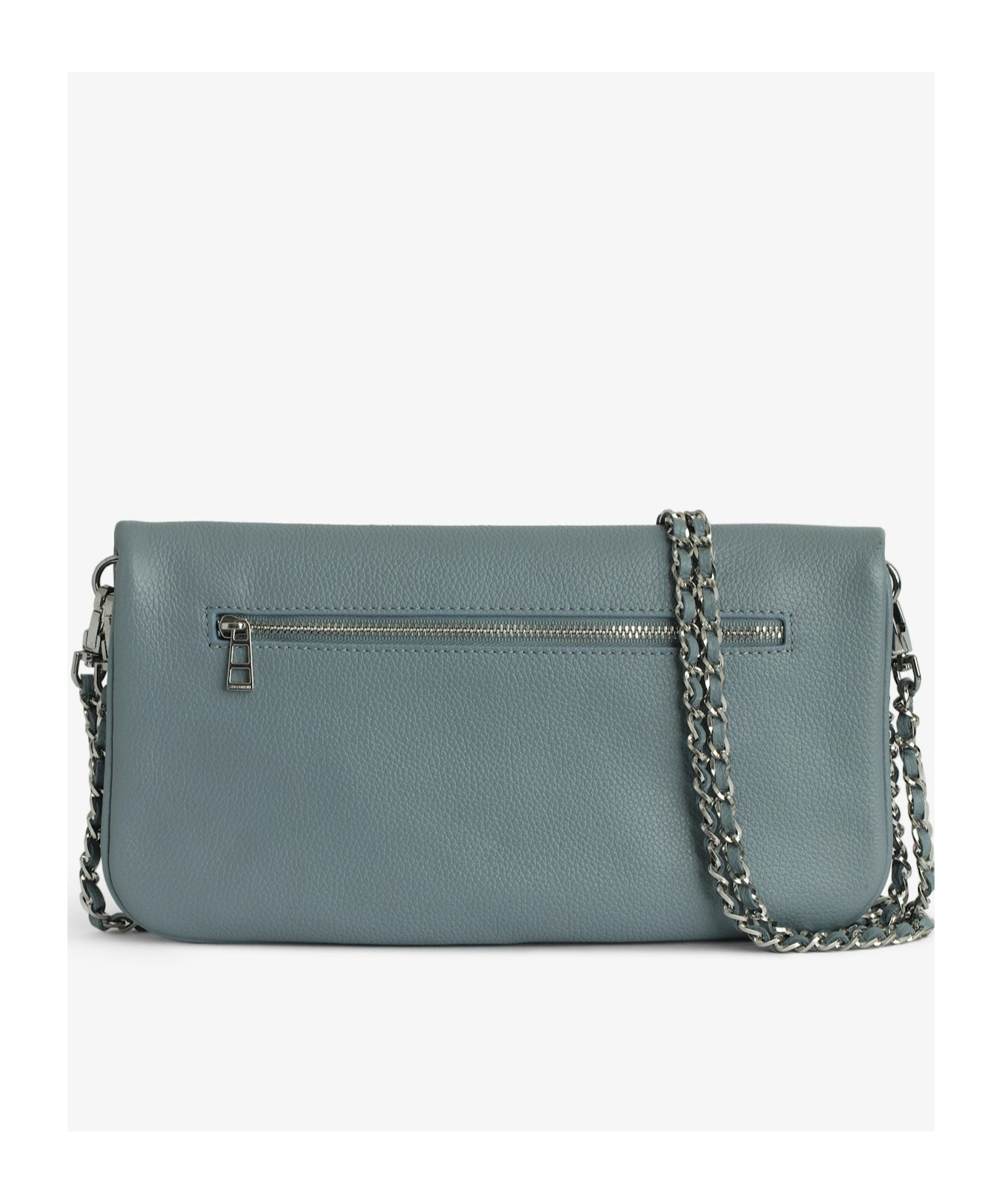 Shop Zadig & Voltaire Zadig Voltaire Rock Logo Plaque Clutch Bag In Green