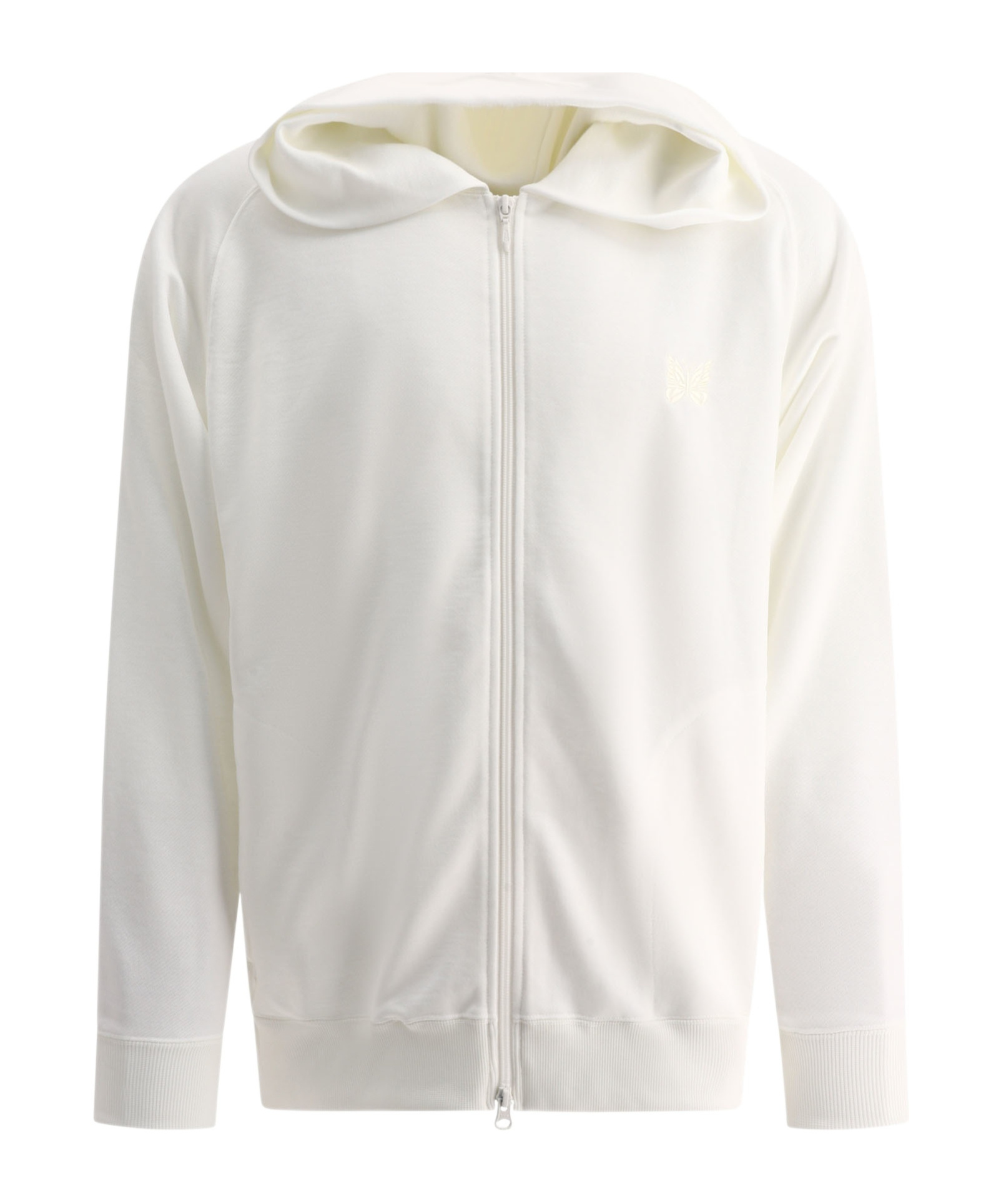 Needles Butterfly Embroidered Zip-up Jacket In White