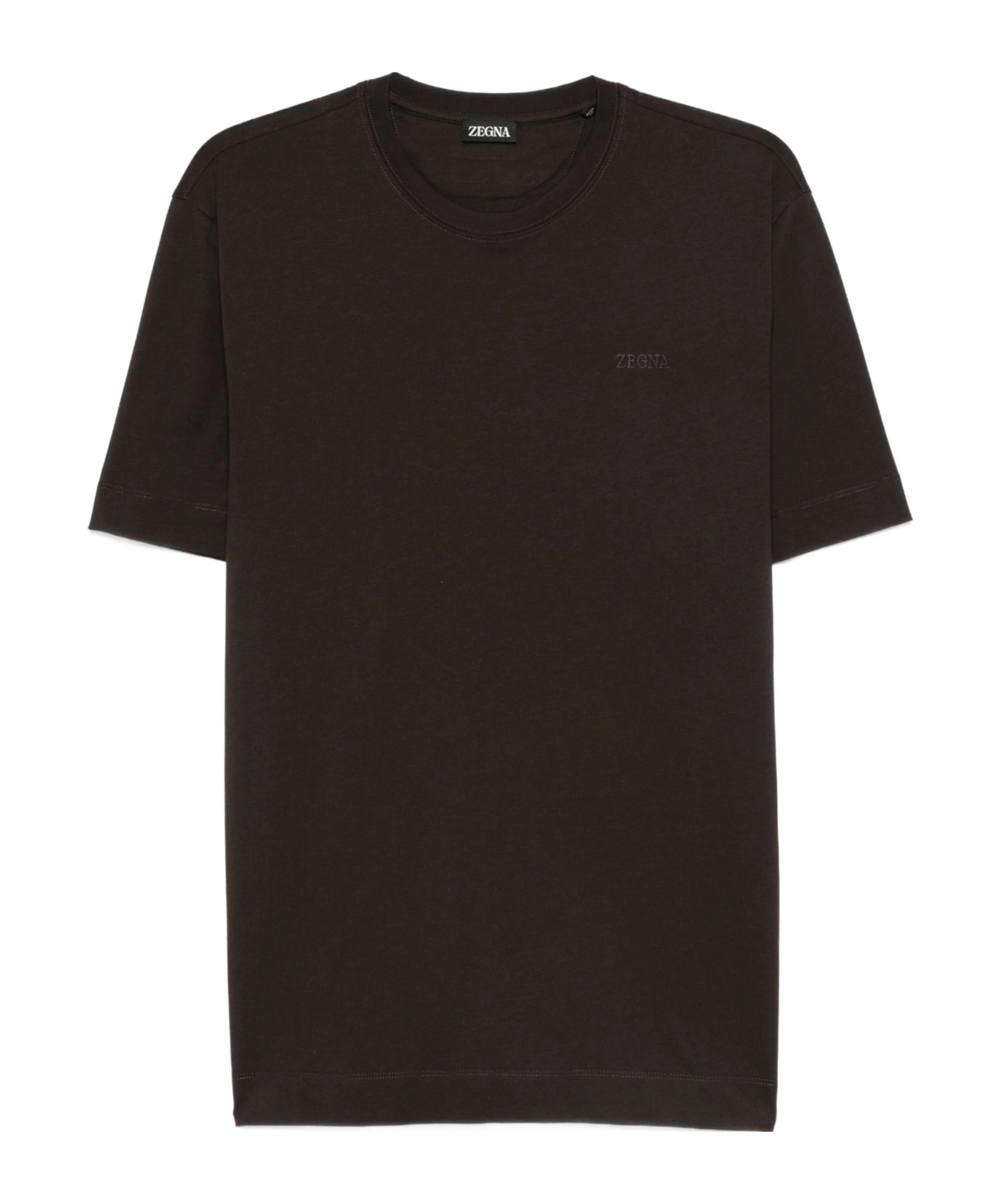 Zegna Embroidered Logo Polo Shirt In Brown