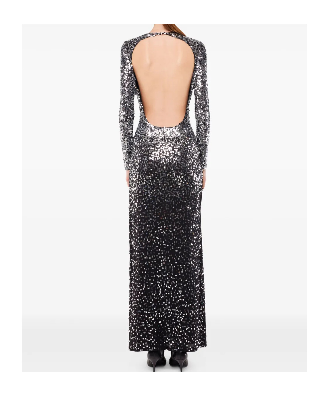 Rabanne Womens Black Sequin Second-skin Jersey Maxi Dress In Blue