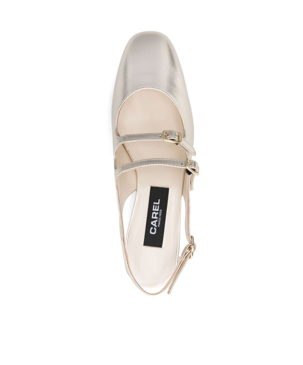 Carel Paris Peche Laminated Leather Ballets In White