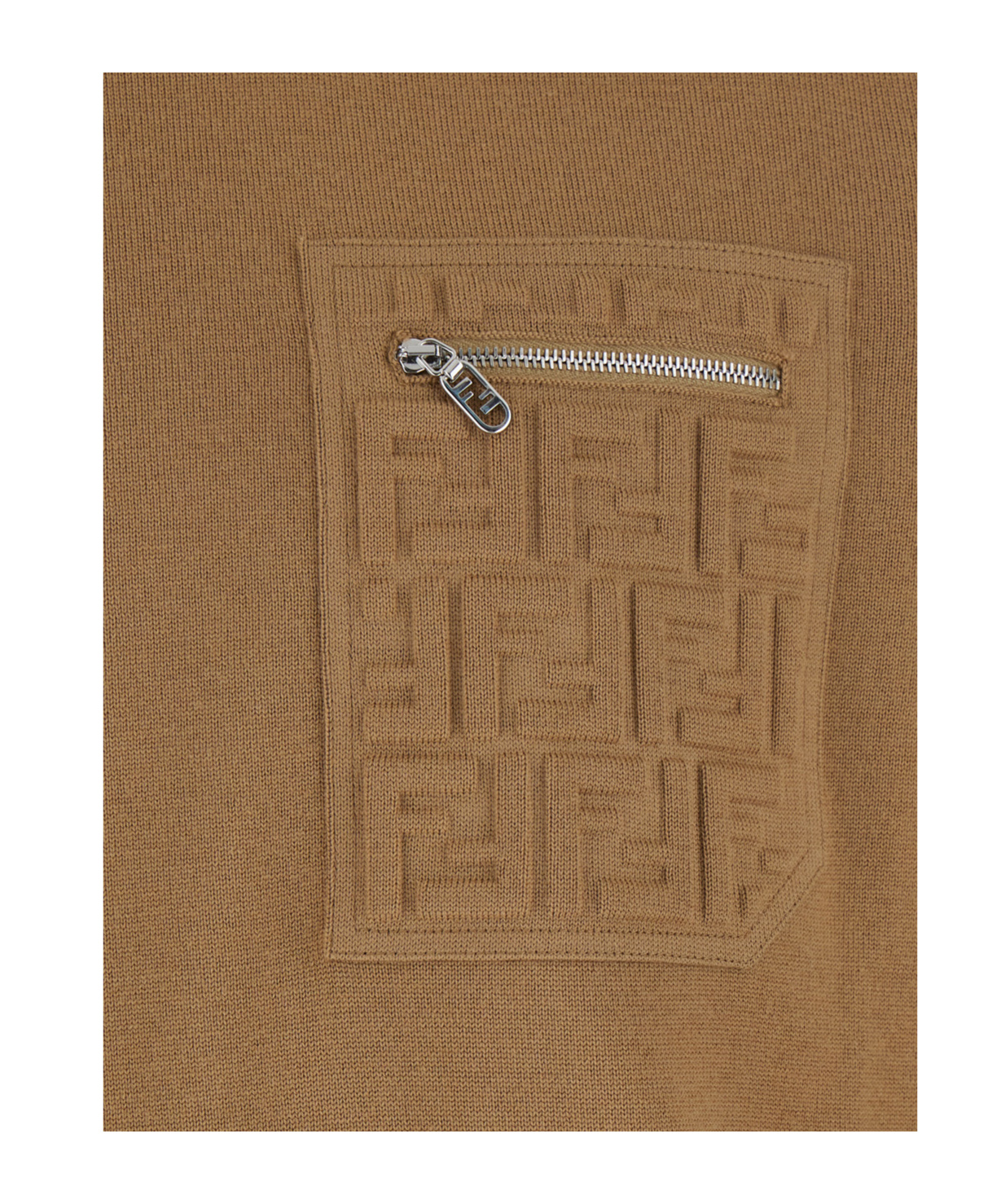 Fendi Ff Pocket Sweater Sweaters And Cardigans Beige In Brown