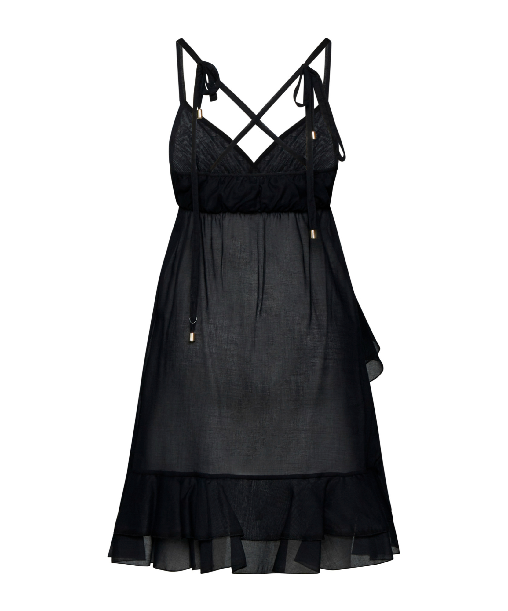 Kaos Ruffled Layered Sleeveless Blouse In Black