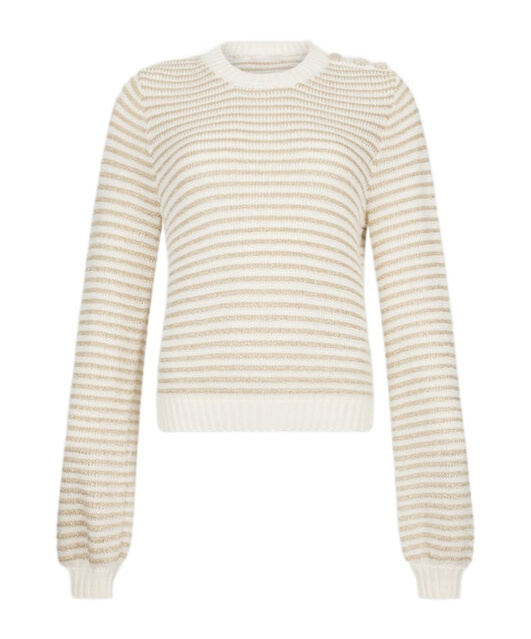 Liu •jo Striped Crew Neck Sweater In Neutral