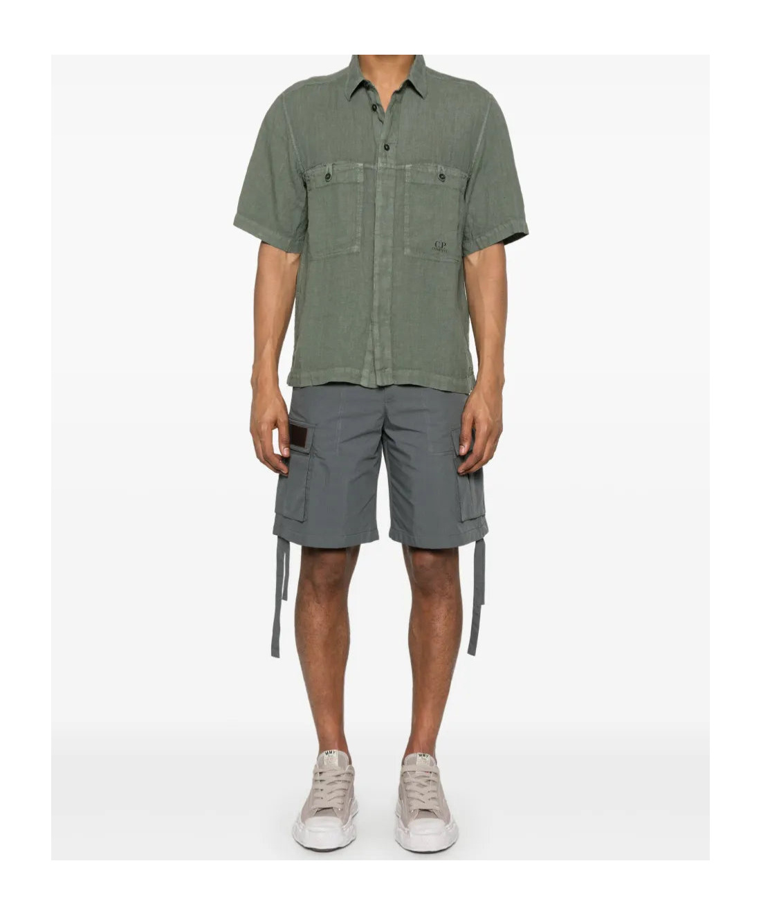 C.p. Company Linen Shirt In Gray